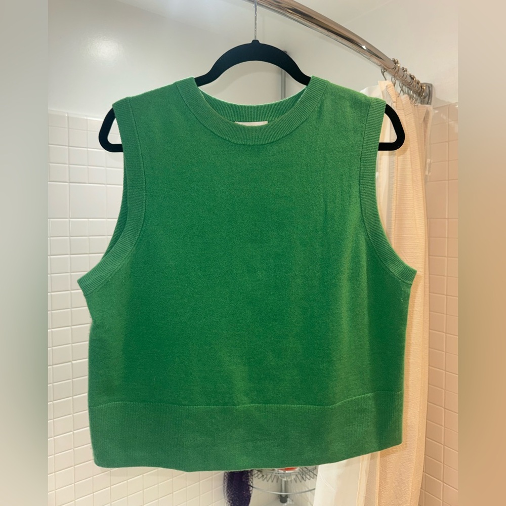 Vince Bright Green Sleeveless Knit Top